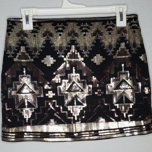 Black and Gold Sequin mini skirt